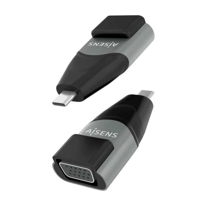 AISENS A109-0863 adaptador para cabos VGA USB C Preto, Cinzento