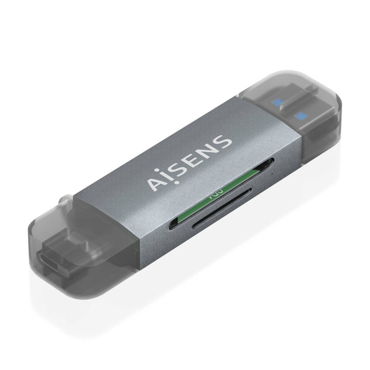 AISENS ASCR-2AC08-GR leitor de cartões USB 3.2 Gen 1 (3.1 Gen 1) Type-A Type-C Cinzento