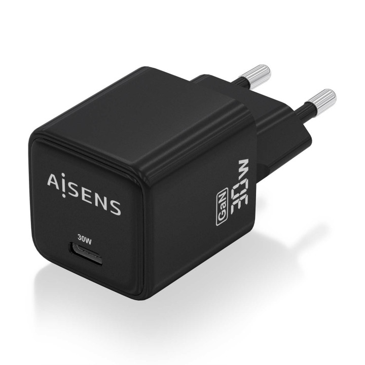 AISENS ASCH-30W1P036-BK carregador de dispositivos móveis Universal Preto AC Carregamento rápido Interior