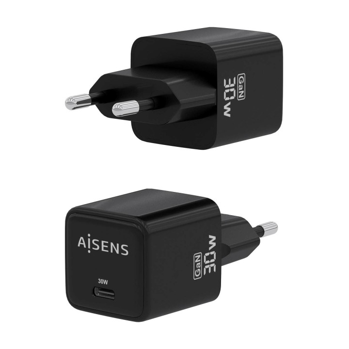 AISENS ASCH-30W1P036-BK carregador de dispositivos móveis Universal Preto AC Carregamento rápido Interior