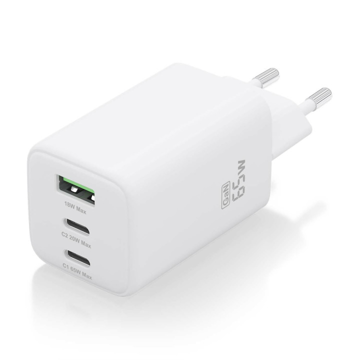 AISENS ASCH-65W3P041-W carregador de dispositivos móveis Universal Branco AC Carregamento rápido Interior