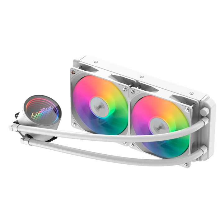 CoolBox Infinite Liquid 240 ARGB Processador Kit de arrefecimento líquido 12 cm Branco 1 unidade(s)