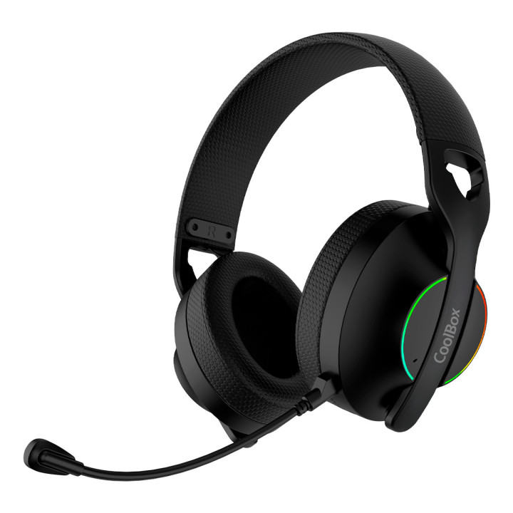 CoolBox WB01 RGB Auscultadores Com fios e sem fios Fita de cabeça Jogos USB Type-C Bluetooth Preto