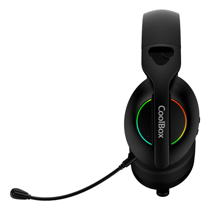 CoolBox WB01 RGB Auscultadores Com fios e sem fios Fita de cabeça Jogos USB Type-C Bluetooth Preto