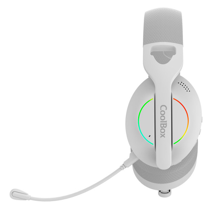 CoolBox WB01 RGB Auscultadores Com fios e sem fios Fita de cabeça Jogos USB Type-C Bluetooth Branco