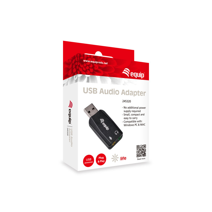 Equip 245320 base & duplicador de portas USB Type-A Preto
