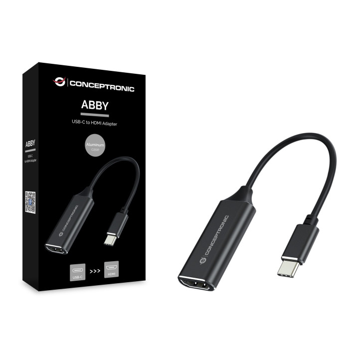 Conceptronic ABBY03B adaptador de cabo de vídeo HDMI Type A (Standard) USB Type-C Preto