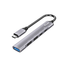 Equip 128962 hub de interface USB 3.2 Gen 1 (3.1 Gen 1) Type-C 5000 Mbit s Prateado