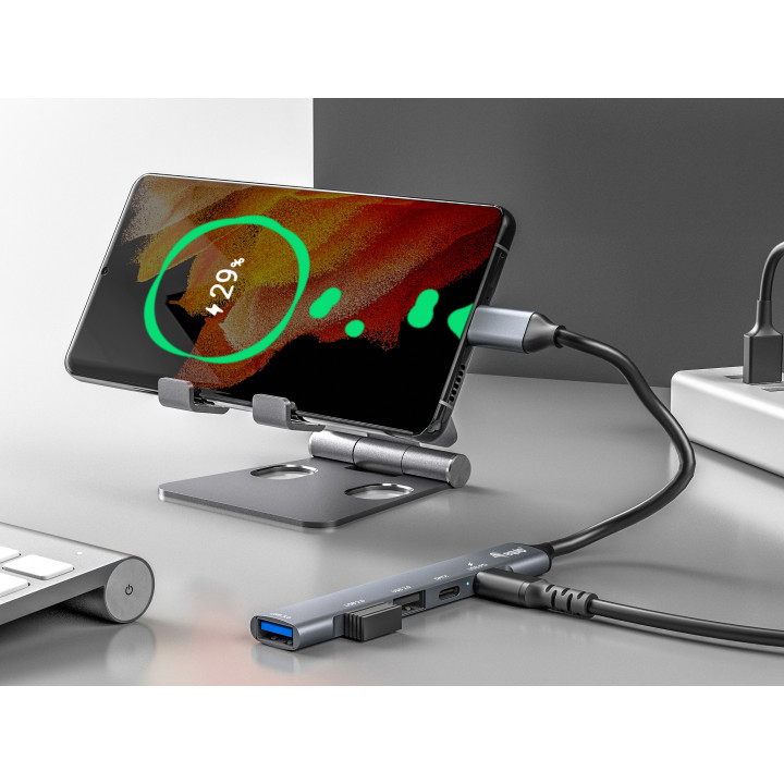 Equip 128962 hub de interface USB 3.2 Gen 1 (3.1 Gen 1) Type-C 5000 Mbit s Prateado