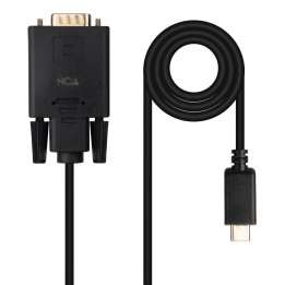 Nanocable 10.15.5202 adaptador de cabo de vídeo 1,8 m USB Type-C VGA (D-Sub) Preto