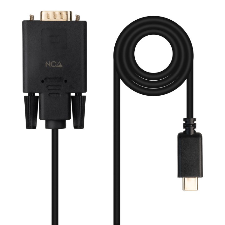 Nanocable 10.15.5202 adaptador de cabo de vídeo 1,8 m USB Type-C VGA (D-Sub) Preto