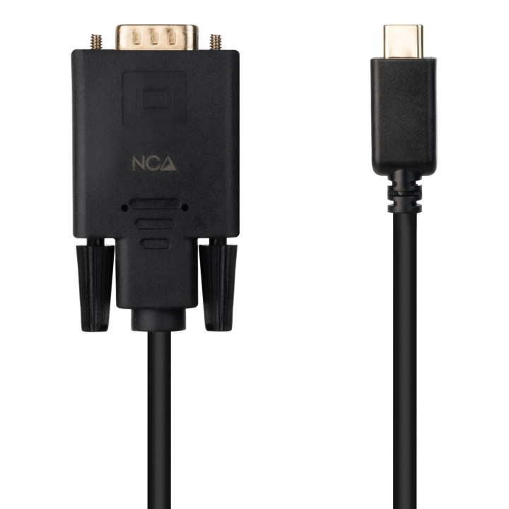 Nanocable 10.15.5202 adaptador de cabo de vídeo 1,8 m USB Type-C VGA (D-Sub) Preto