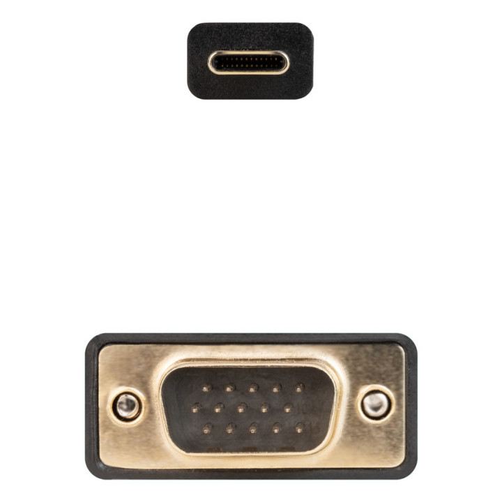 Nanocable 10.15.5202 adaptador de cabo de vídeo 1,8 m USB Type-C VGA (D-Sub) Preto