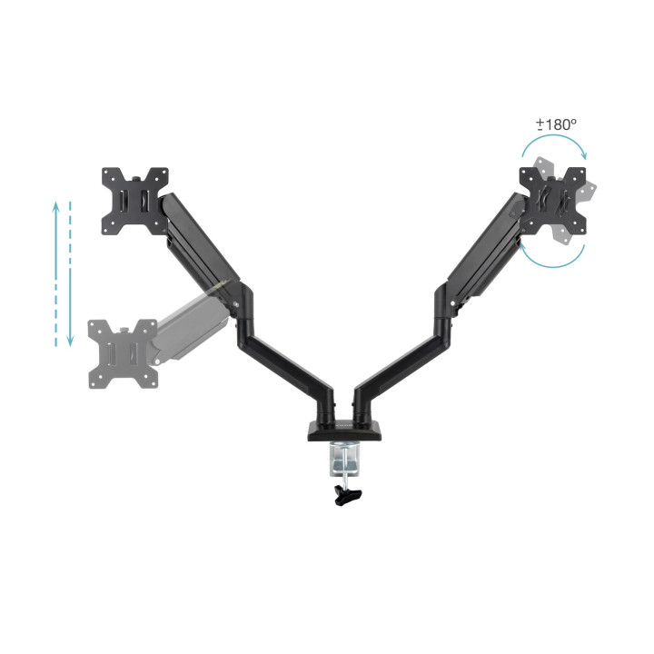 TooQ DB1434TNR-B montagem e suporte para monitores 86,4 cm (34") Secretária Preto
