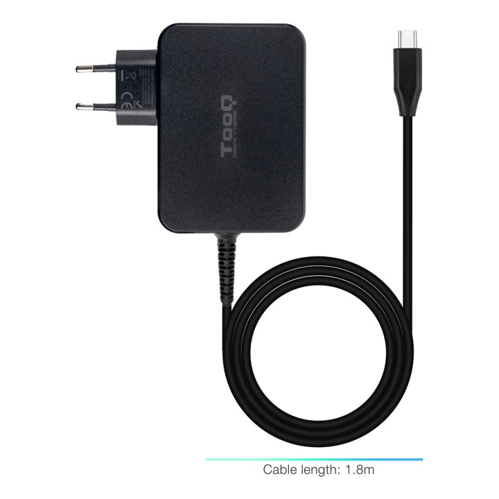 TooQ TQLC-USBCGAN100PD carregador de dispositivos móveis Computador portátil, Universal Preto AC Interior