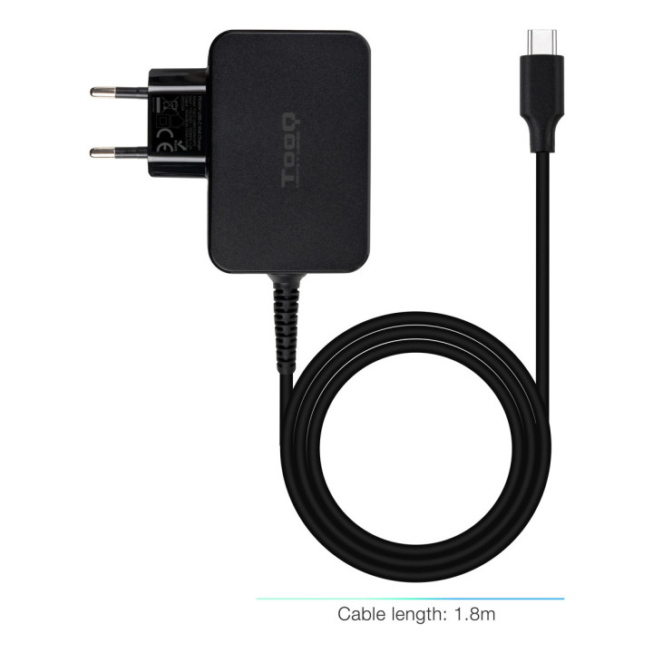 TooQ TQLC-USBCGAN45PD carregador de dispositivos móveis Computador portátil, Universal Preto AC Interior