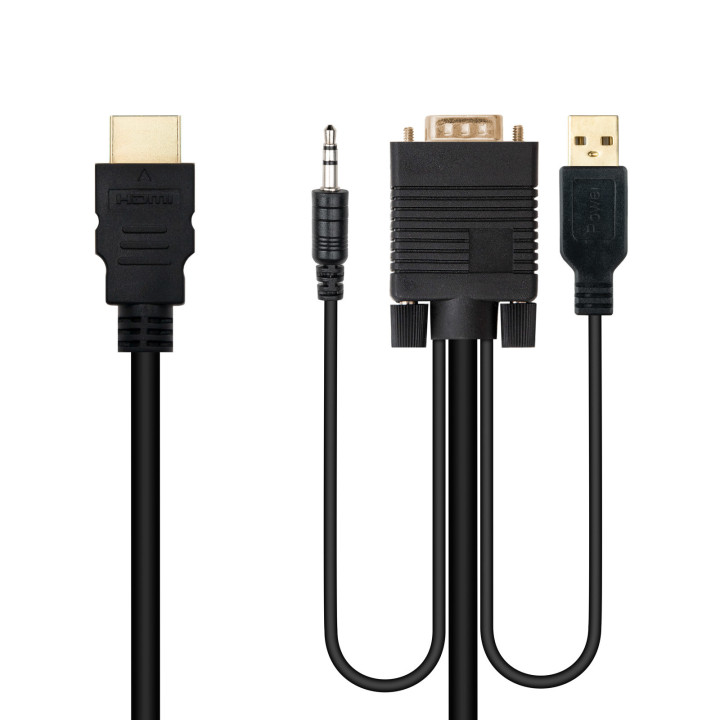 Nanocable 10.15.4350 adaptador de cabo de vídeo 1,8 m HDMI Type A (Standard) VGA (D-Sub) + 3.5mm + USB Type-A