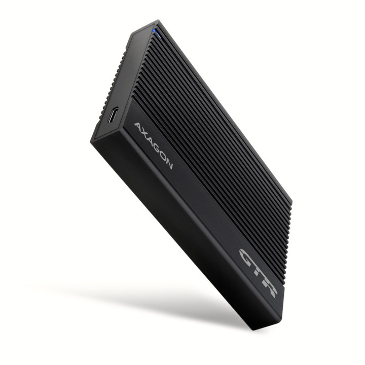 Axagon EE25-GTR USB-C 3.2 Gen 2 - SATA 6G 2.5\" externes Festplattengehäuse geriffelt Compartimento HDD SSD Preto 2.5"