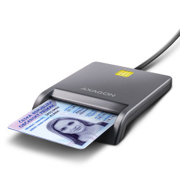 Axagon CRE-SM3T USB Smart card Flat leitor de smart card Interior USB 2.0 Preto