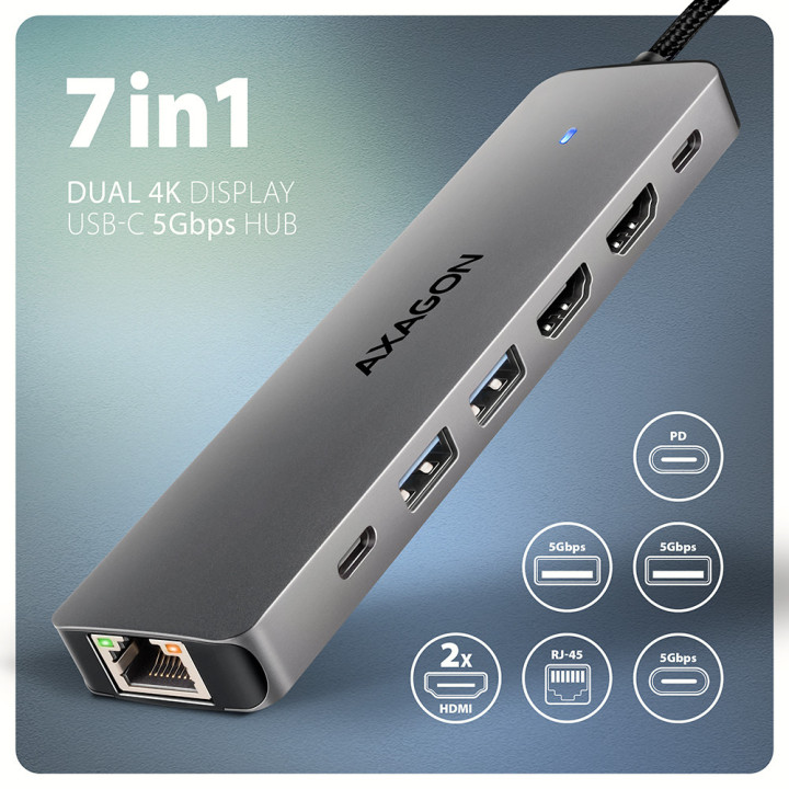 Axagon Nicht kategorisiert Com fios USB 3.2 Gen 1 (3.1 Gen 1) Type-C Cinzento