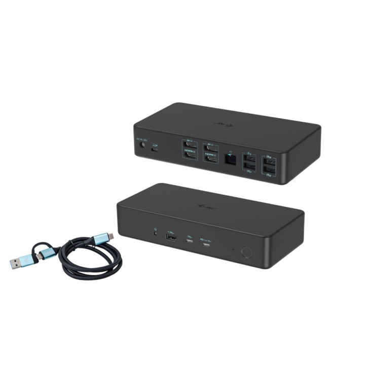 i-tec CADUAL4KDOCKPD2 base & duplicador de portas Com fios USB 3.2 Gen 1 (3.1 Gen 1) Type-C Preto