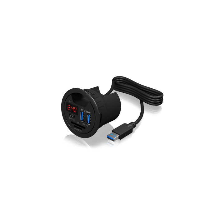 ICY BOX IB-HUB1404 tomada Preto