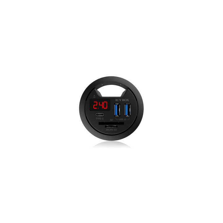 ICY BOX IB-HUB1404 tomada Preto