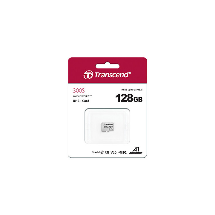 Transcend TS128GUSD300S-A cartão de memória 128 GB MicroSDXC NAND Classe 10