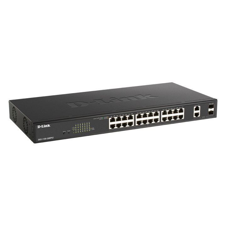 D-Link DGS-1100-26MPV2 B Gerido L2 Gigabit Ethernet (10 100 1000) Power over Ethernet (PoE) Preto