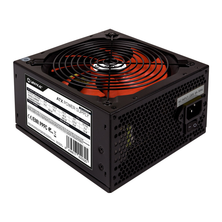 UNYKAch UK210551 fonte de alimentação 550 W 20+4 pin ATX ATX Preto, Vermelho