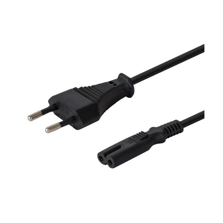 Savio CL-105 cabo de energia Preto 3 m IEC Type E (3.4 mm, 3.1 mm) IEC C7
