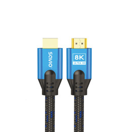 Savio HDMI (M) v2.1 cable 5m 8K copper blue-black golden tips CL-169 cabo HDMI HDMI Type A (Standard) Preto, Azul