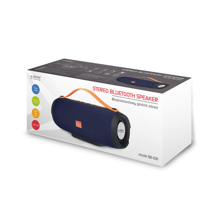 Savio BS-021 Altifalante Portátil e ou para festa Coluna portátil estéreo Azul 10 W