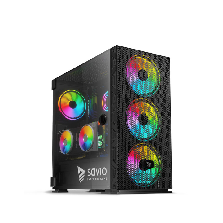 Savio SAVGC-RAPTORX1 caixa para computador Midi Tower Preto