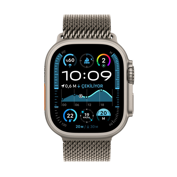 Apple Watch Ultra 2 OLED 49 mm Digital 410 x 502 pixels Ecrã táctil 4G Titânio Wi-Fi GPS
