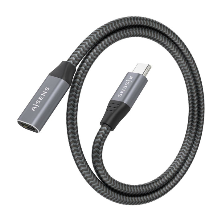 AISENS A107-0760 cabo USB USB 3.2 Gen 2x2 0,5 m USB C Cinzento