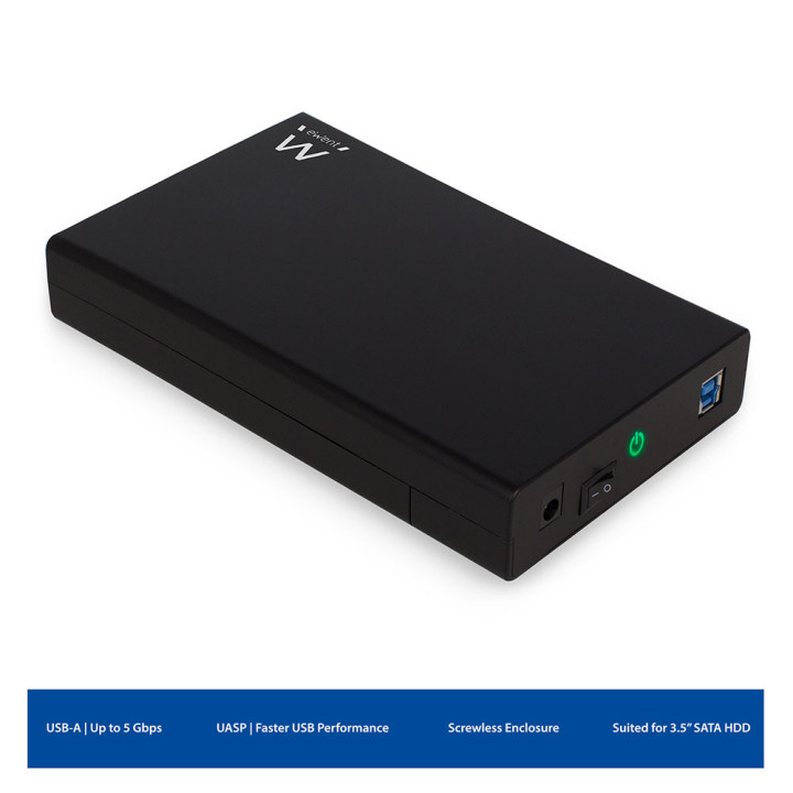 Caixa Externa 3.5" Ewent EW7056 USB 3.2 Gen 1 SATA 3 Preta