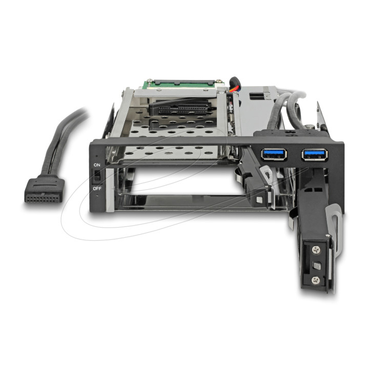 Delock 5.25″ Mobile Rack for 1 x 2.5″ + 1 x 3.5″ SATA HDD + 2 x USB