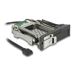Delock 5.25″ Mobile Rack for 1 x 2.5″ + 1 x 3.5″ SATA HDD + 2 x USB
