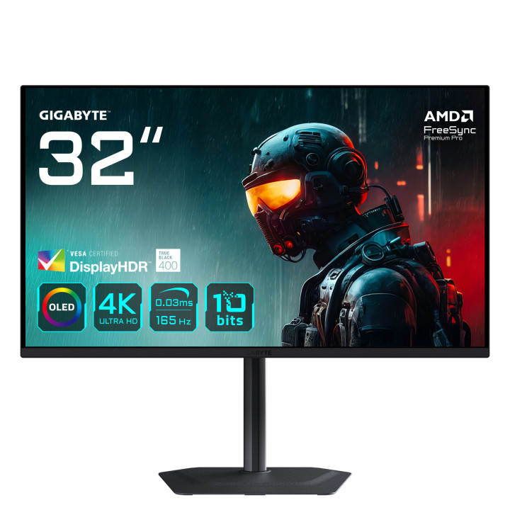 GIGABYTE MO32U monitor de ecrã 80 cm (31.5") 3840 x 2160 pixels 4K Ultra HD OLED Preto