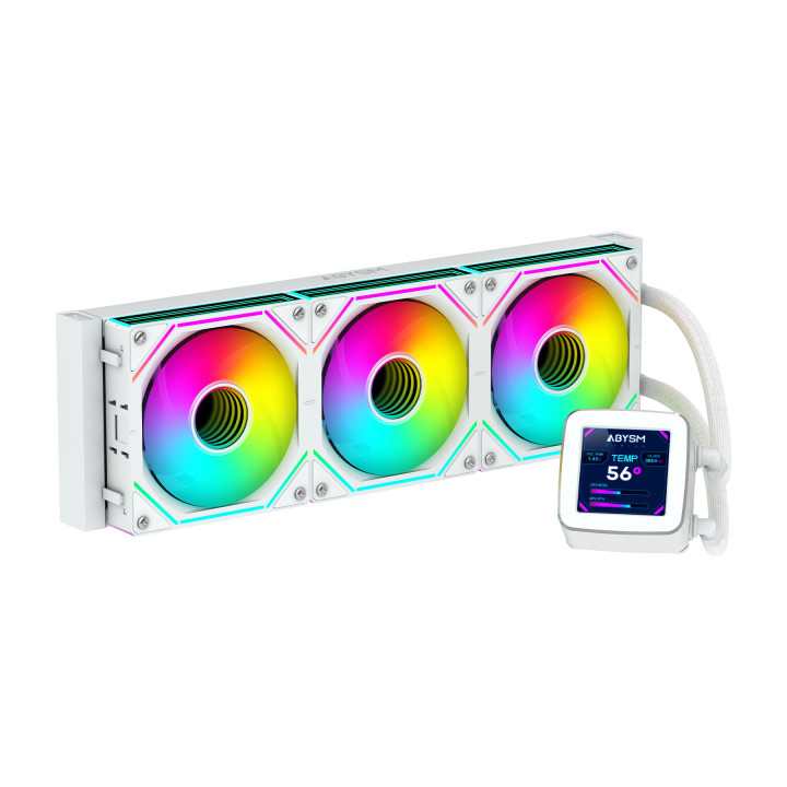 ABYSM Oceanic LCD 360 ARGB Processador Refrigerador líquido all-in-one 12 cm Branco 1 unidade(s)