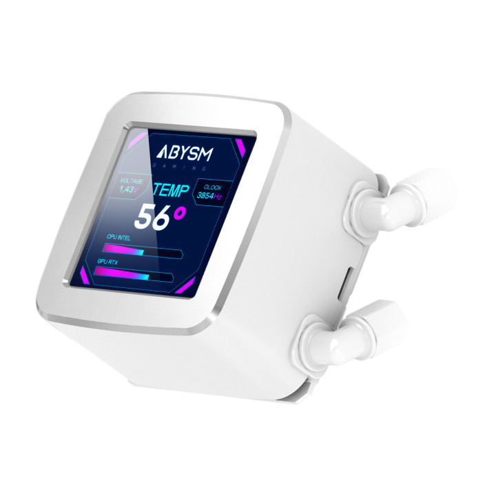 ABYSM Oceanic LCD 360 ARGB Processador Refrigerador líquido all-in-one 12 cm Branco 1 unidade(s)