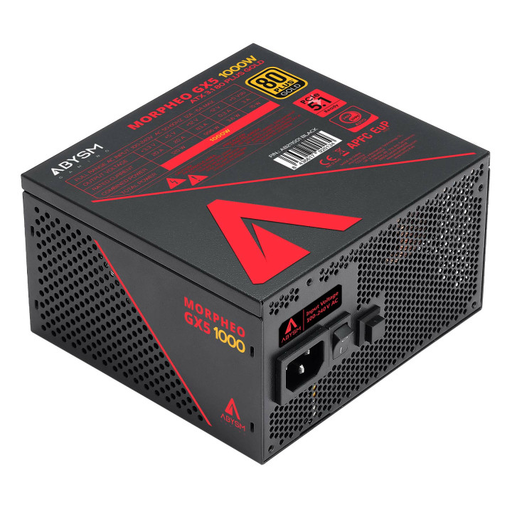 ABYSM Morpheo GX5 1000W fonte de alimentação 20+4 pin ATX ATX Preto, Vermelho