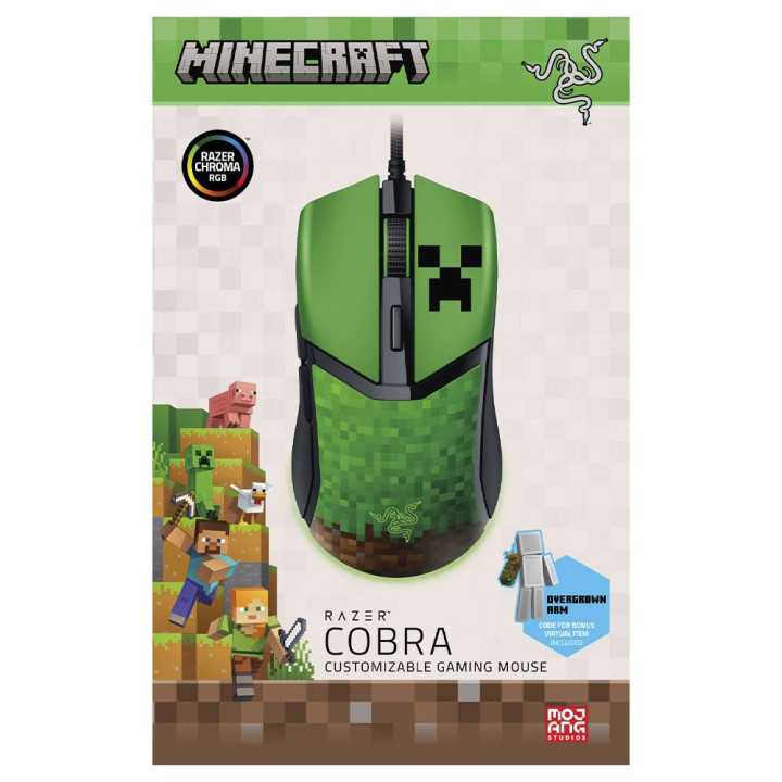 Rato Gaming Razer Cobra Ótico 8500 DPI Minecraft Ed.