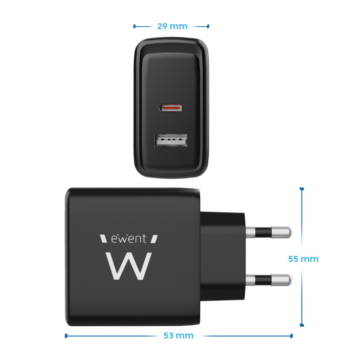 Ewent EW1330 carregador de dispositivos móveis Universal Preto AC Carregamento rápido Interior