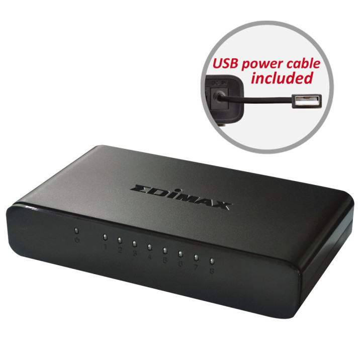 Edimax ES-3308P V2 switch de rede Gerido Fast Ethernet (10 100) Preto