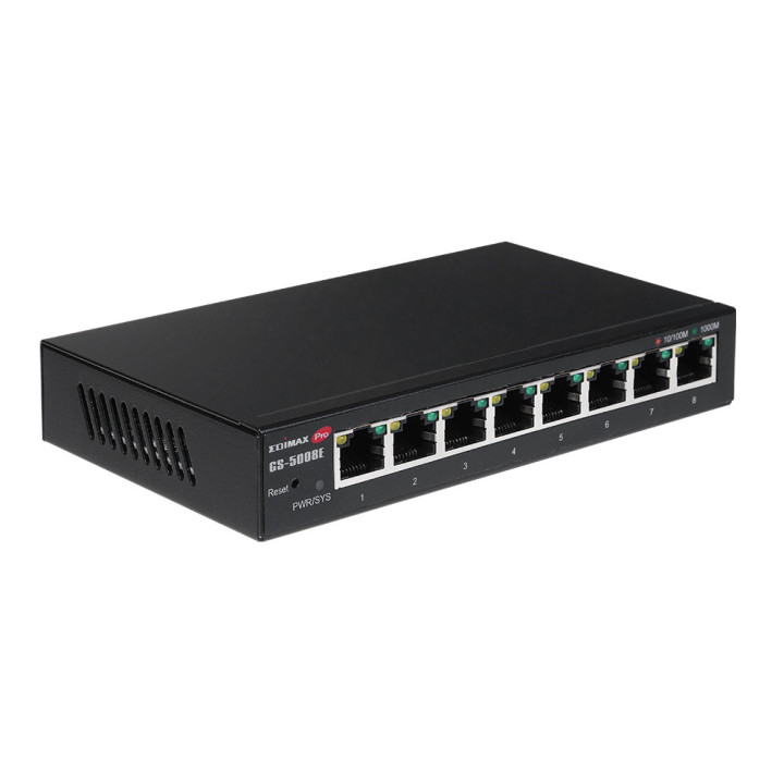 Edimax GS-5008E switch de rede Gerido Gigabit Ethernet (10 100 1000) Preto