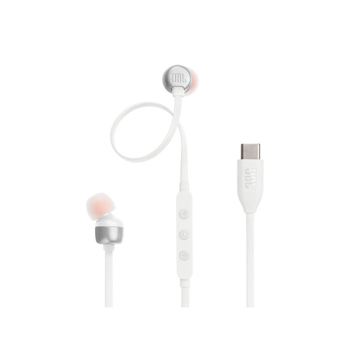 JBL Tune 310C Auscultadores Com fios Intra-auditivo Chamadas Música USB Type-C Branco