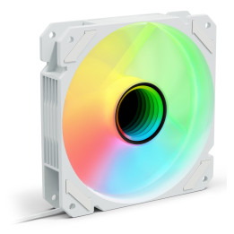 Sharkoon SHARK Mirror PWM RGB Caixa de computador Ventoinha 12 cm Branco 1 unidade(s)
