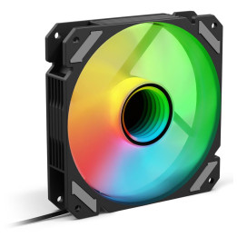 Sharkoon SHARK Mirror PWM RGB Caixa de computador Ventoinha 12 cm Preto 1 unidade(s)
